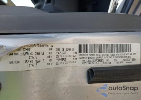 2007 Jeep Grand Cherokee Laredo from USA, damaged, VIN 1J8GS48K27C583971